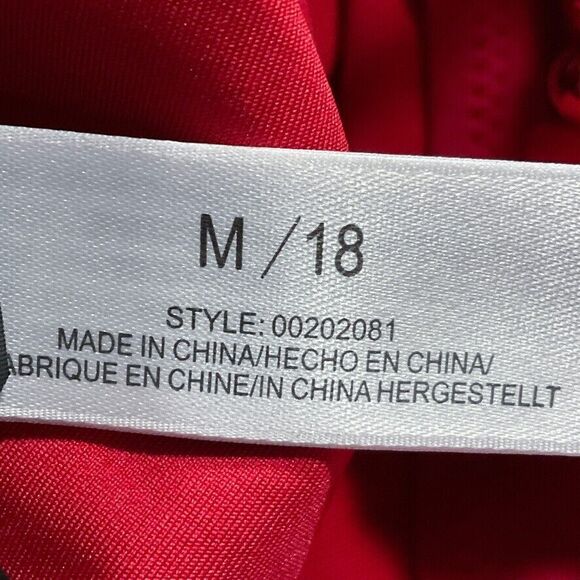 City Chic Womens Swimsuit sz 18 new nwt Lace Up One Piece Red Cherry High Leg - Picture 8 of 12